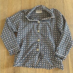 The Cats Pajamas Womens Daisy Button Up Sleep Shirt Blue Size XS